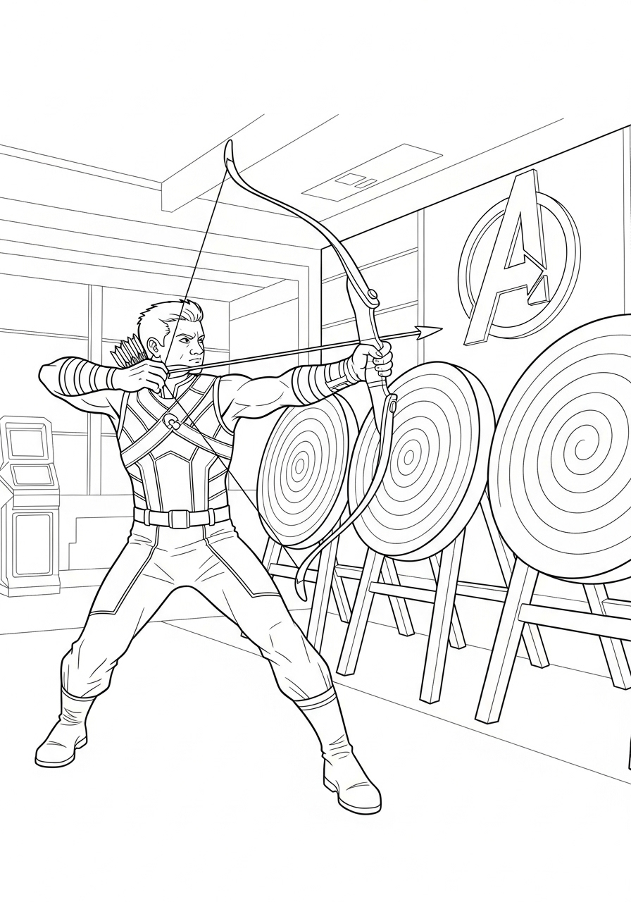 Hawkeye coloring pages for adults