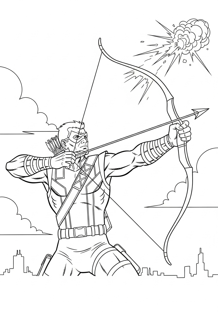 Hawkeye coloring book pages