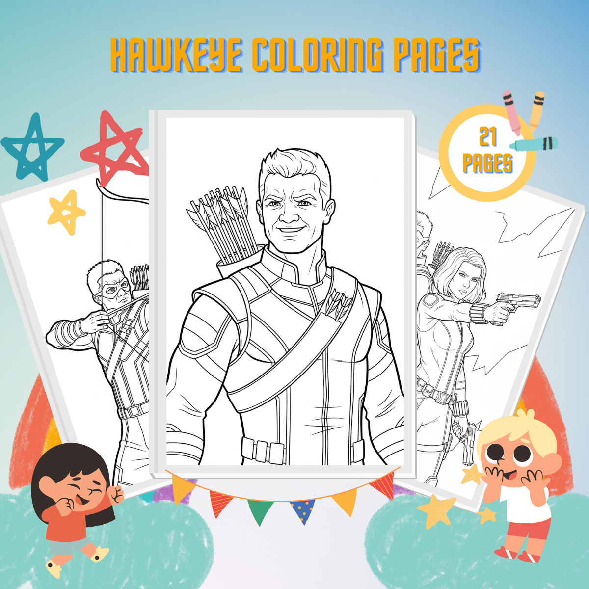 Hawkeye Coloring Pages thumbnail