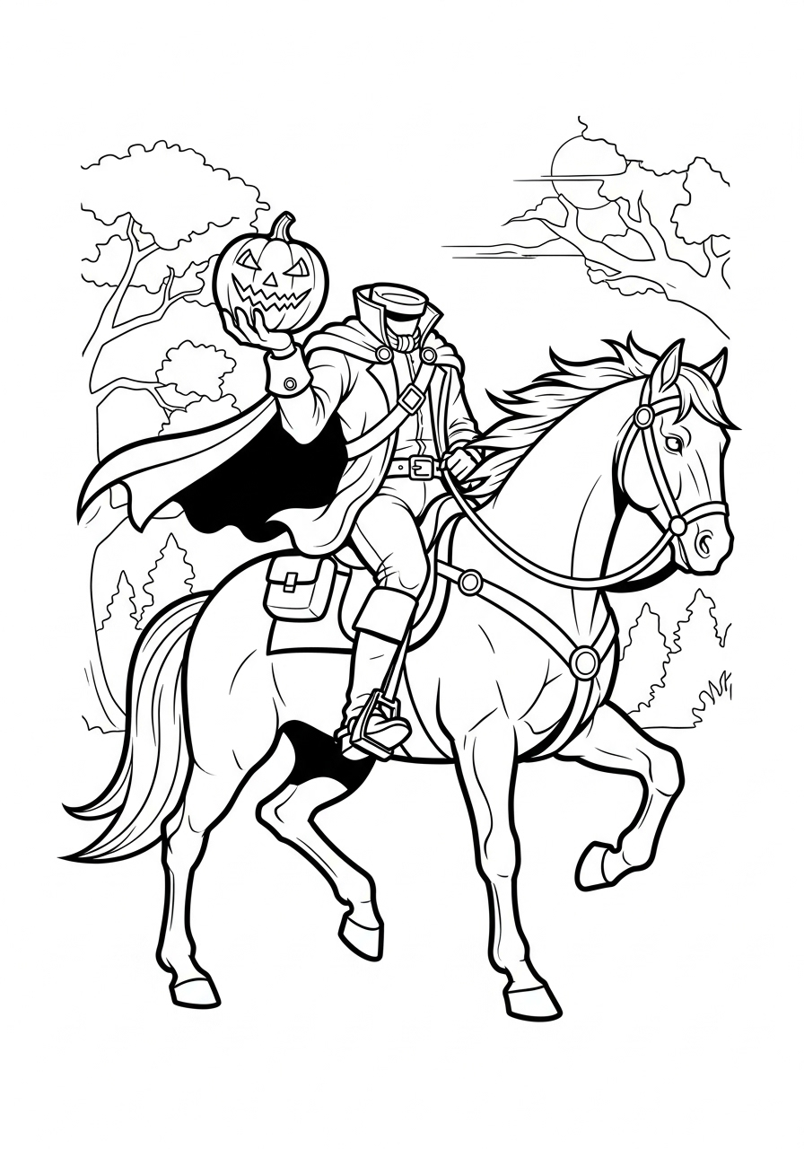 Headless Horseman Coloring Pages 20 Headless Horseman ornaments coloring pages