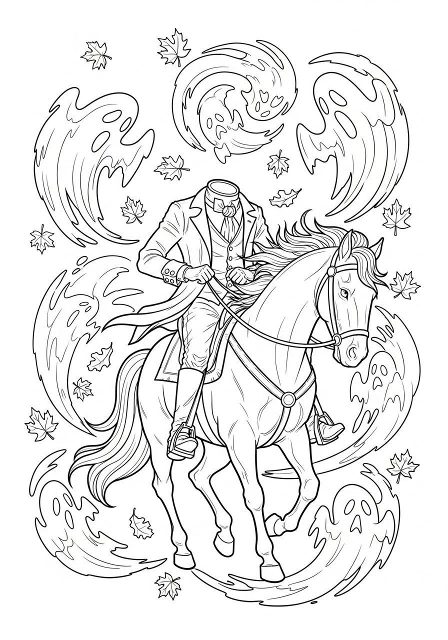 Headless Horseman Coloring Pages 9 Headless Horseman free coloring pages
