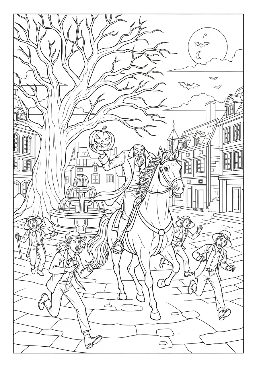 Headless Horseman Coloring Pages 10 Headless Horseman coloring pages printable