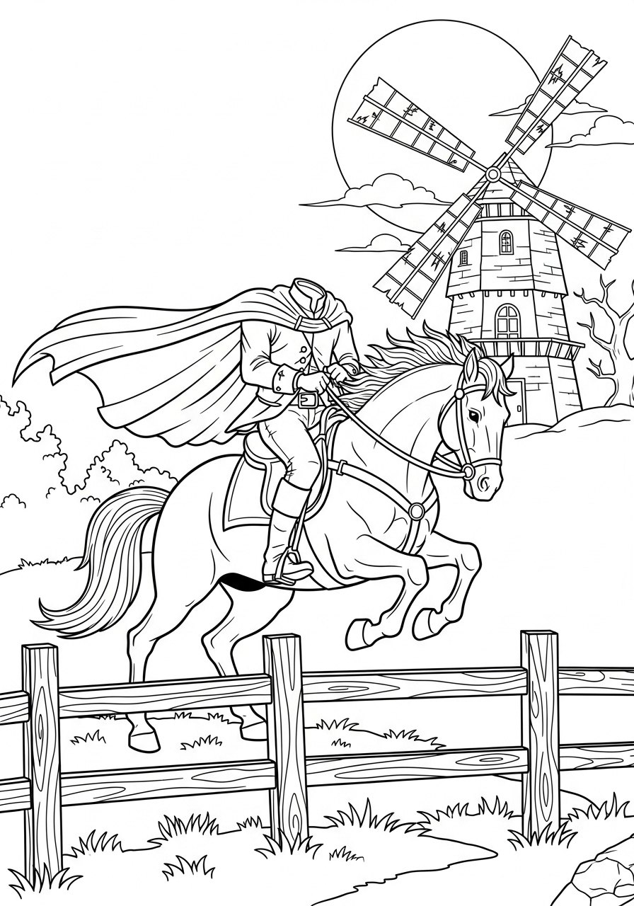 Headless Horseman Coloring Pages 11 free Headless Horseman coloring pages for adults