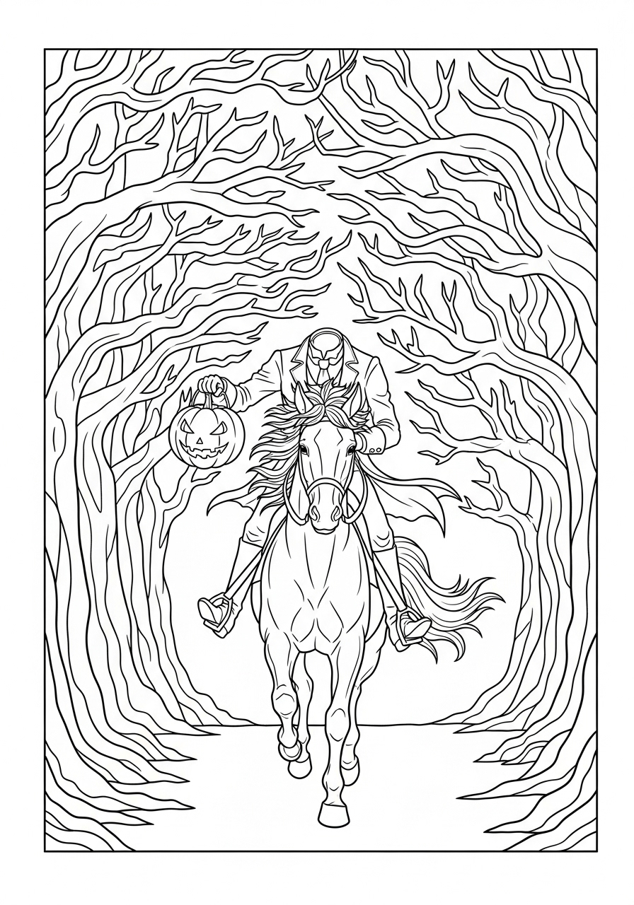 Headless Horseman Coloring Pages 14 coloring pages for kids Headless Horseman