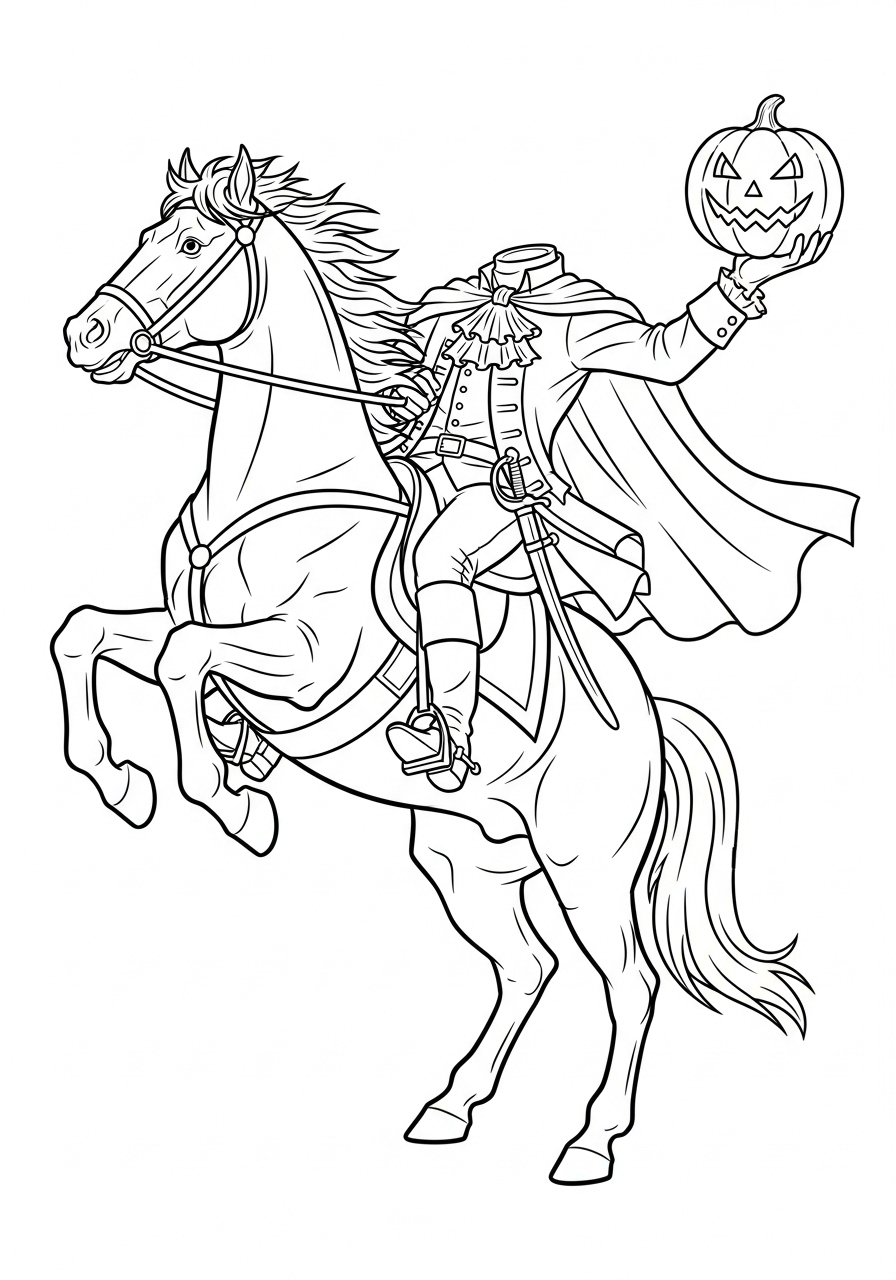 Headless Horseman Coloring Pages 2 detailed Headless Horseman coloring pages