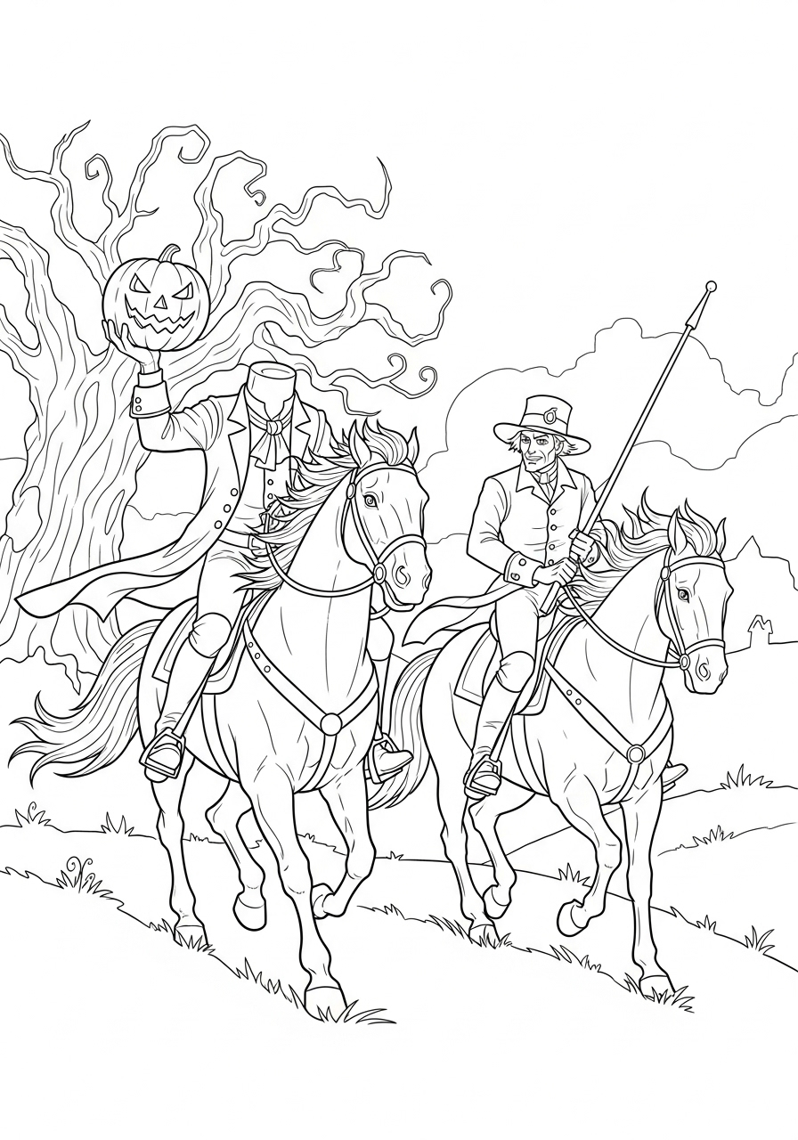 Headless Horseman Coloring Pages 4 cute coloring pages Headless Horseman