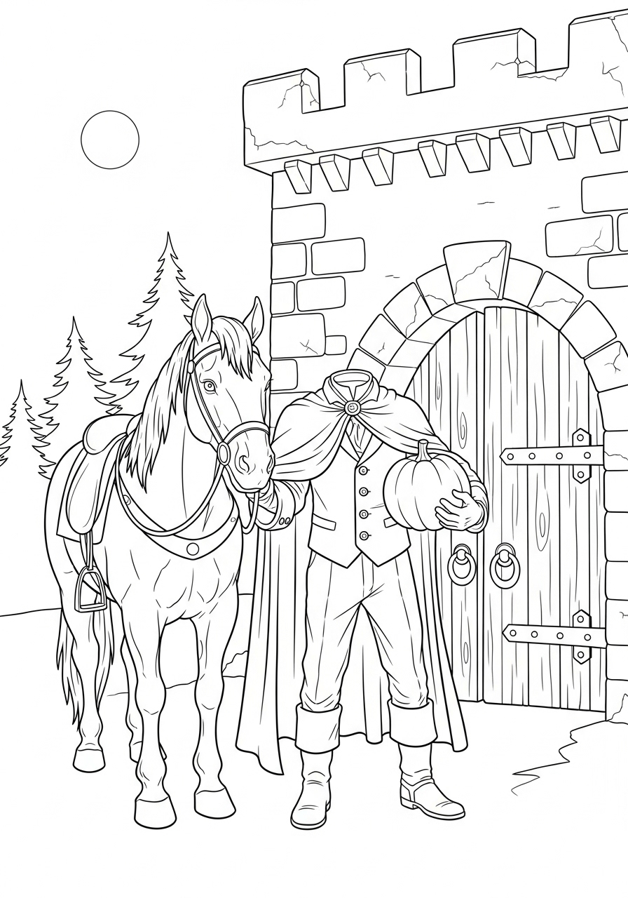 Headless Horseman Coloring Pages 7 detailed Headless Horseman coloring pages 1