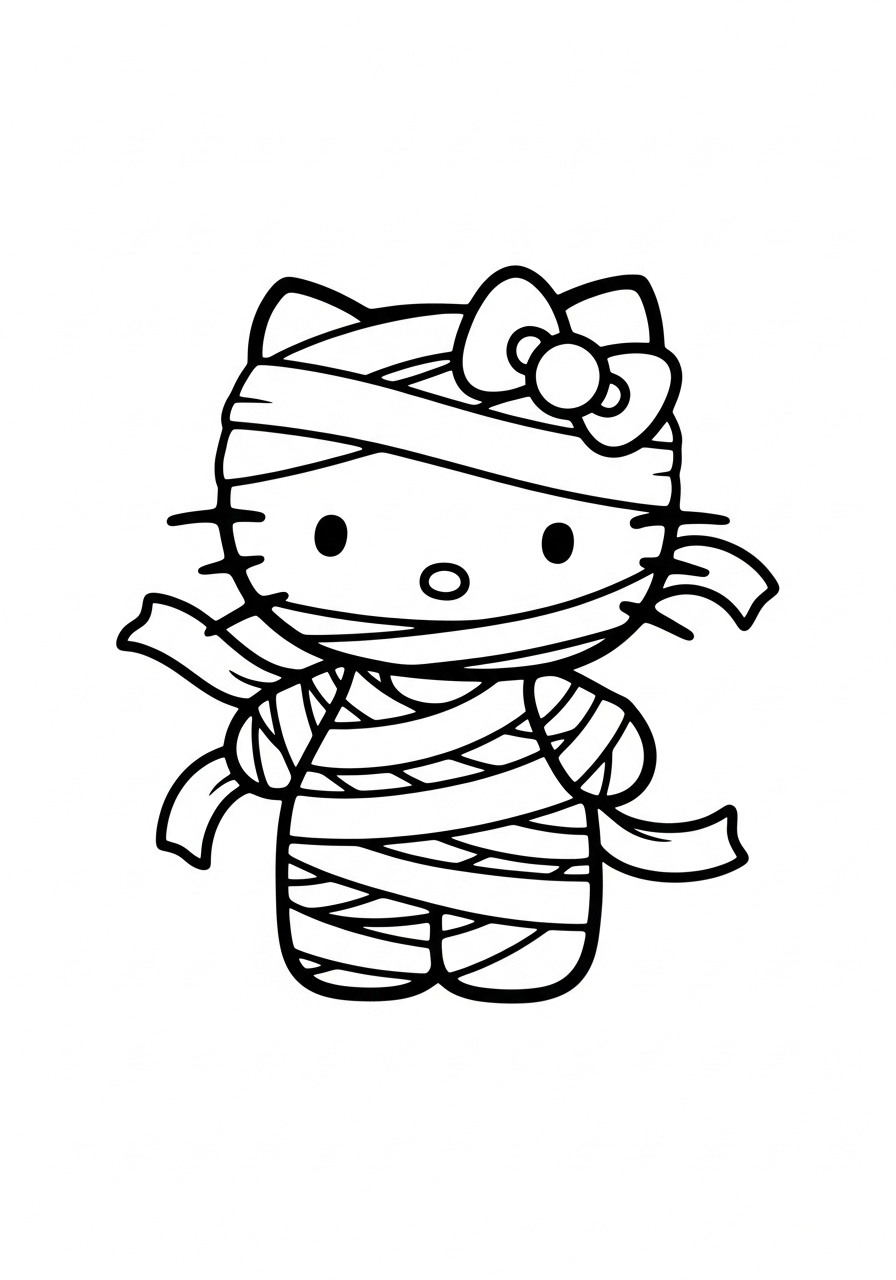 Hello Kitty Halloween Coloring Pages 15 free printable Hello Kitty Halloween coloring pages for adults