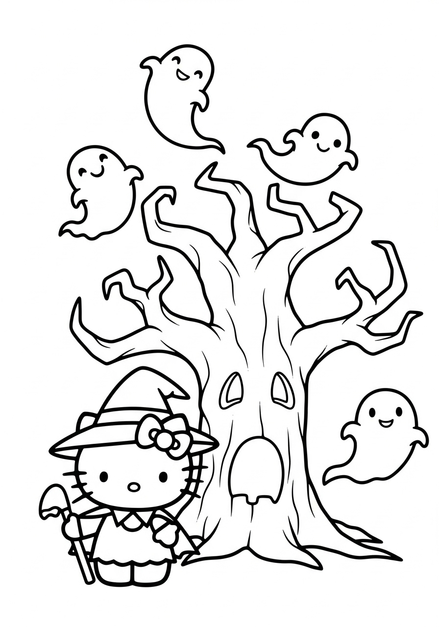 Hello Kitty Halloween Coloring Pages 16 Hello Kitty Halloween decorations coloring pages