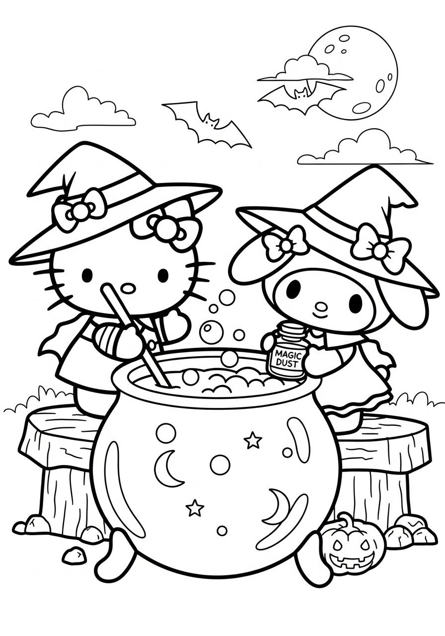 Hello Kitty Halloween Coloring Pages 17 coloring pages for kids Hello Kitty Halloween 1