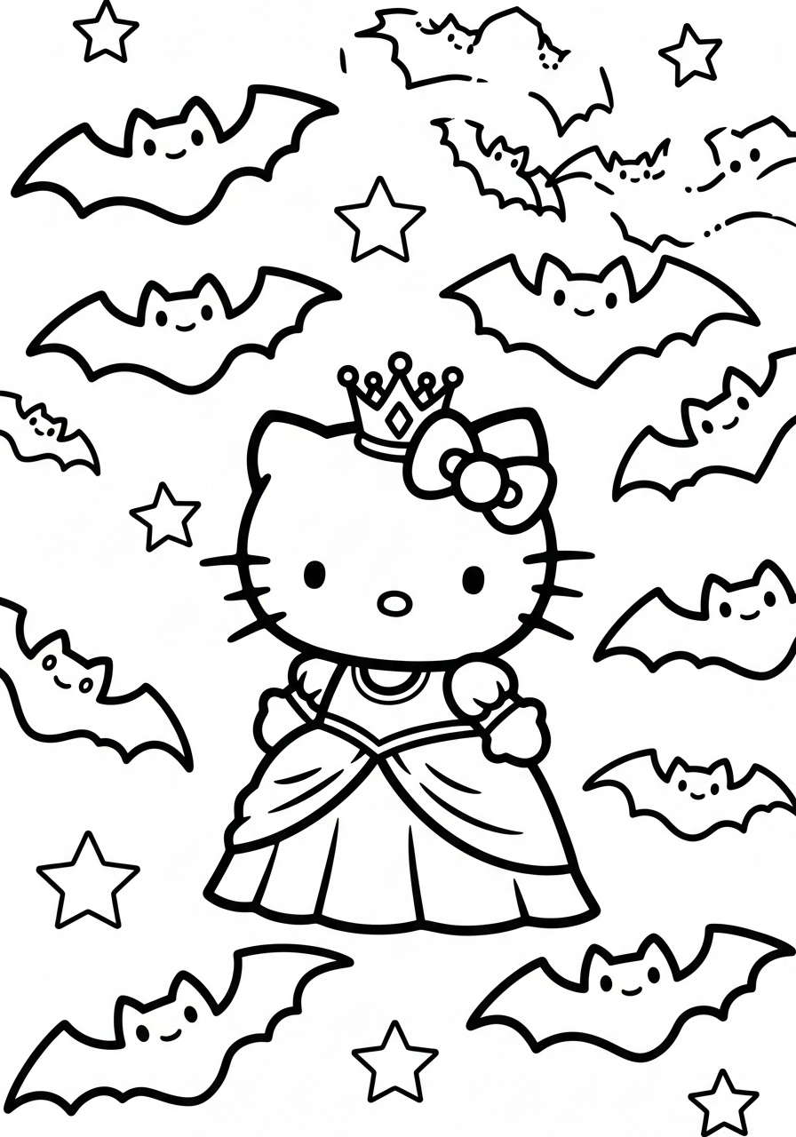 Hello Kitty Halloween Coloring Pages 19 kids Hello Kitty Halloween coloring pages