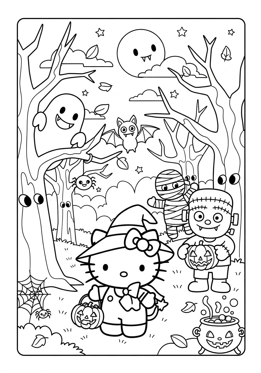 Hello Kitty Halloween Coloring Pages 21 coloring pages Hello Kitty Halloween 1