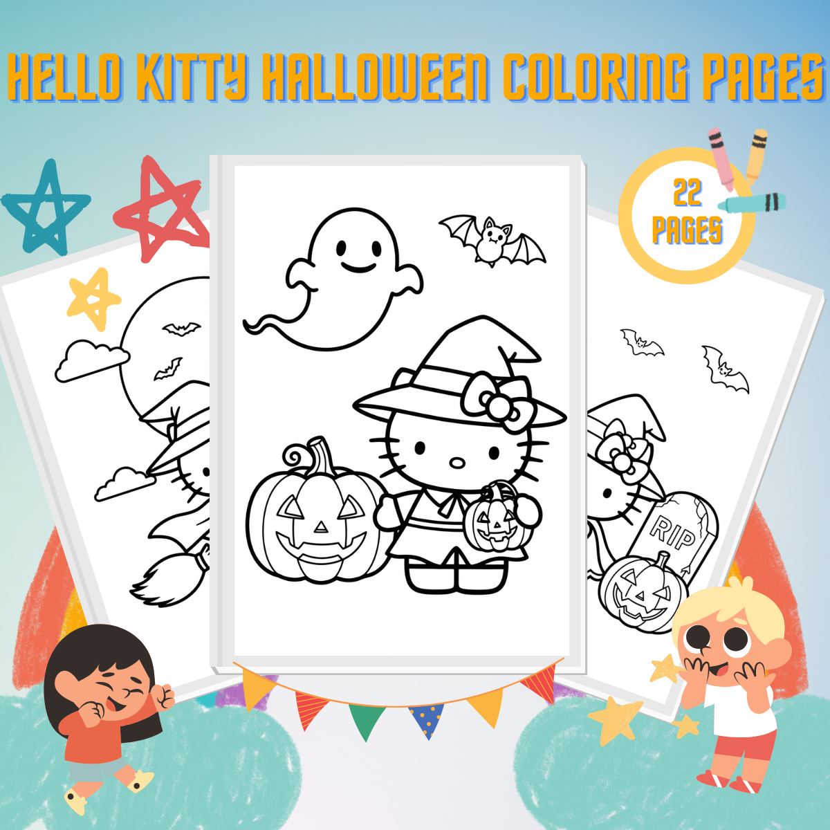 Hello Kitty Halloween Coloring Pages