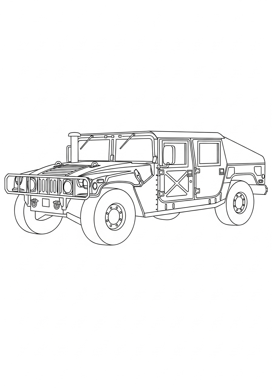 Humvee Coloring Pages 2 easy cute Humvee coloring pages