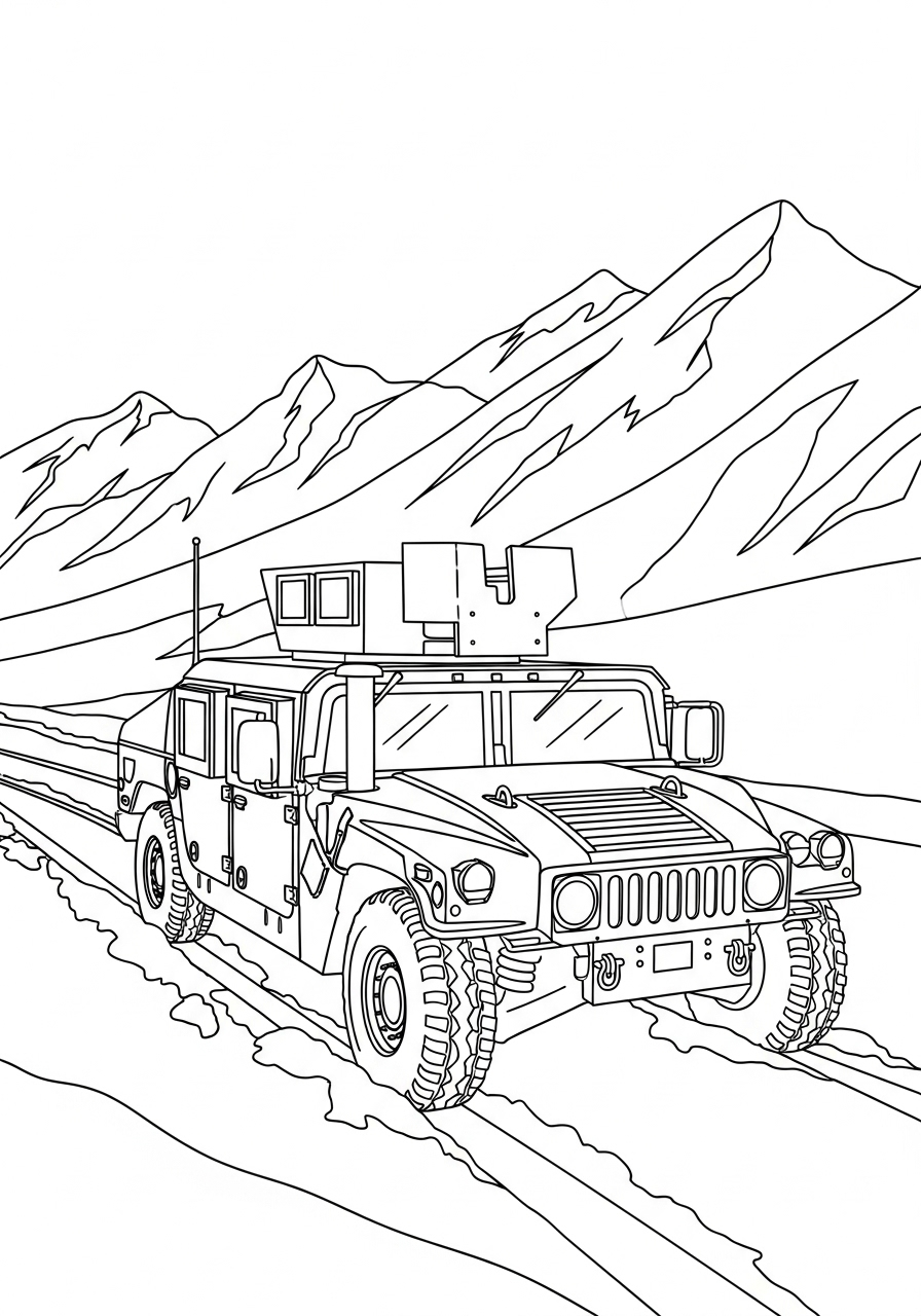 Humvee Coloring Pages 8 free printable Humvee coloring pages 1