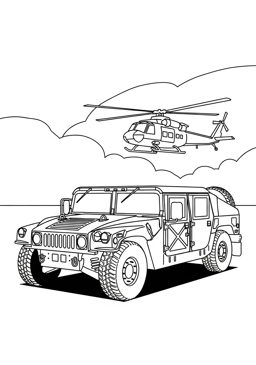 Humvee Coloring Pages 9 detailed Humvee coloring pages for adults