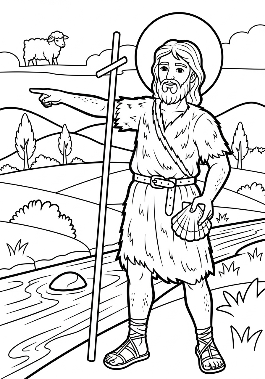 John the Baptist Coloring Pages 2 free John the Baptist tree coloring pages