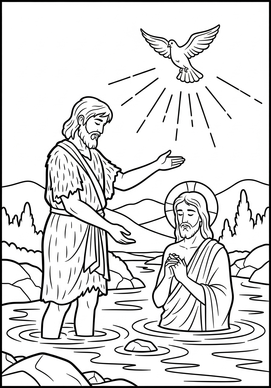 John the Baptist Coloring Pages 5 easy cute John the Baptist coloring pages