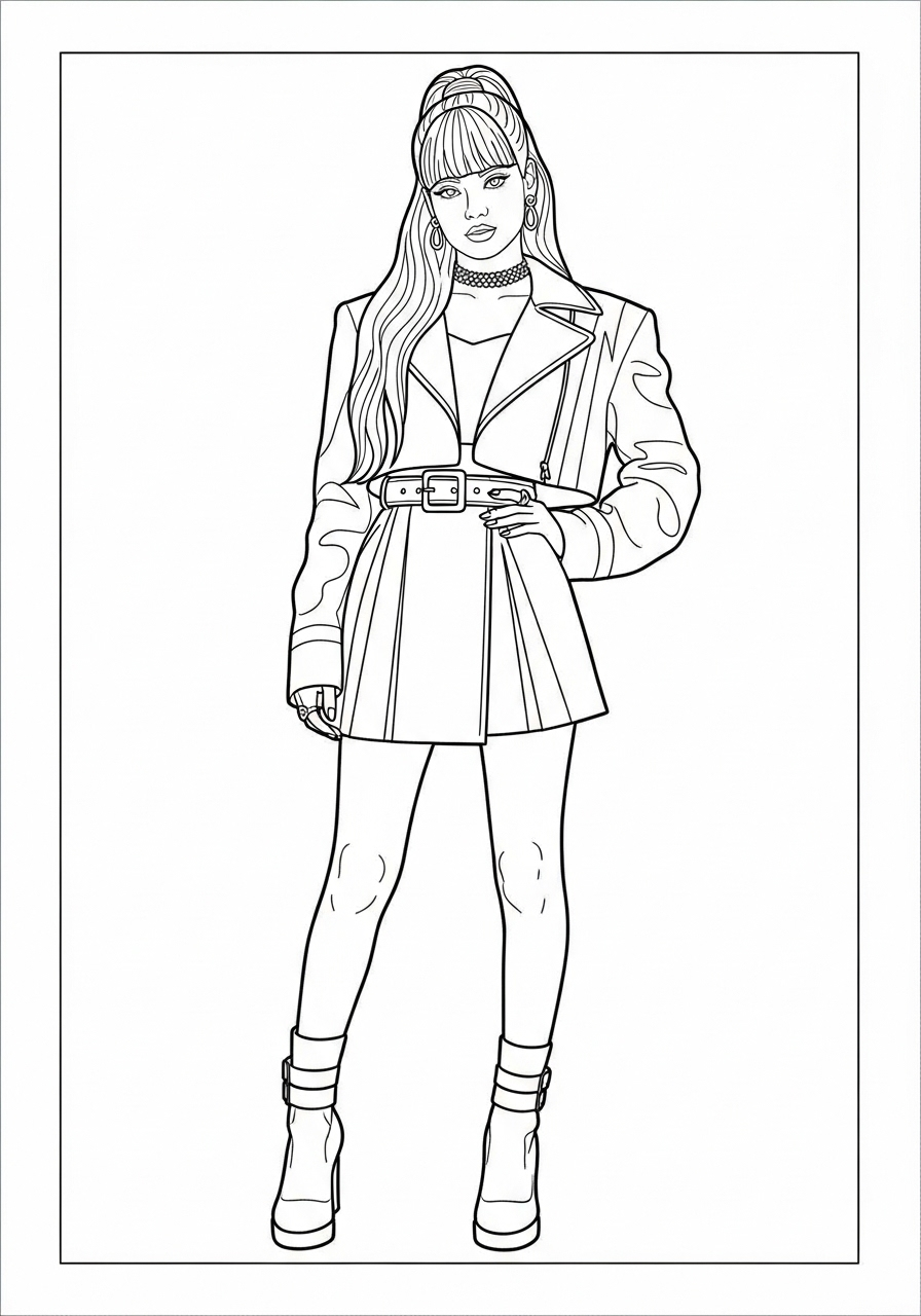 Lisa Blackpink Coloring Pages 2 free Lisa Blackpink coloring pages pdf