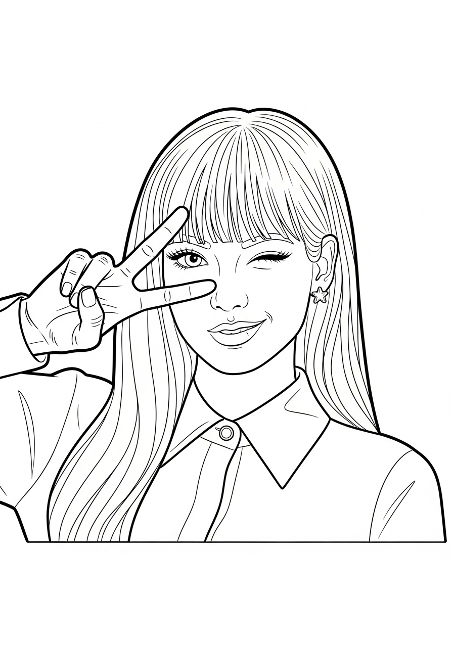 Lisa Blackpink Coloring Pages 14 free full size printable Lisa Blackpink coloring pages for adults pdf 1