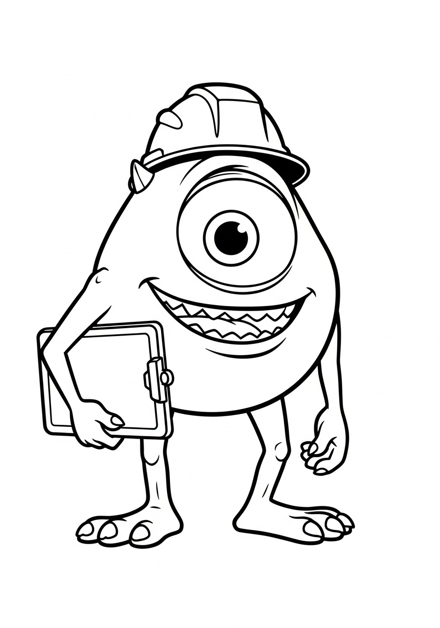 Mike Wazowski Coloring Pages 2 cute Mike Wazowski coloring pages
