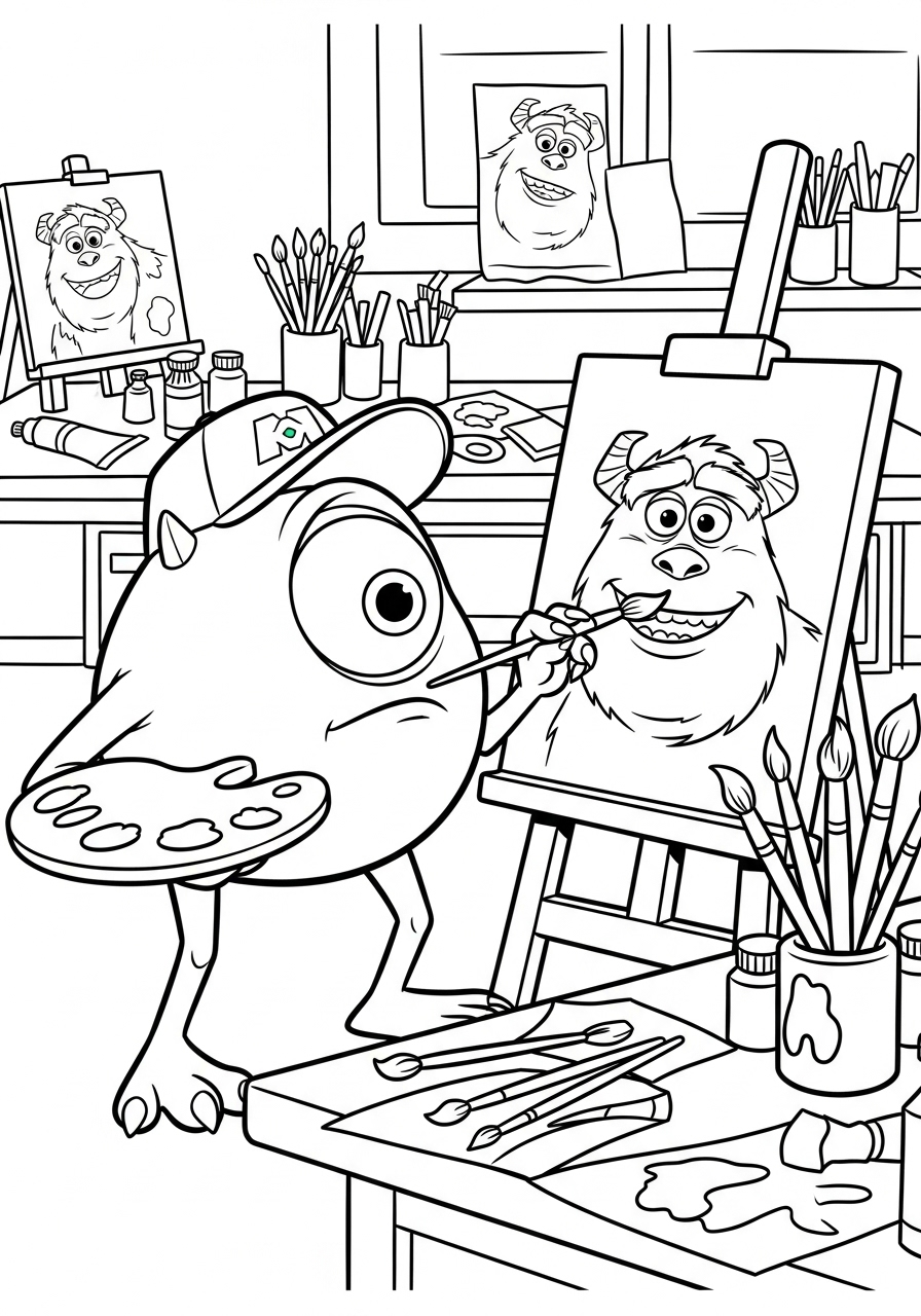 Mike Wazowski Coloring Pages 11 free Mike Wazowski coloring pages for adults