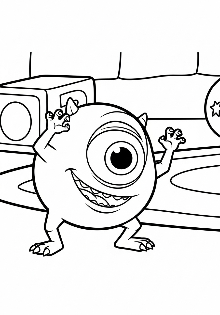 Mike Wazowski Coloring Pages 13 free Mike Wazowski coloring pages for kids