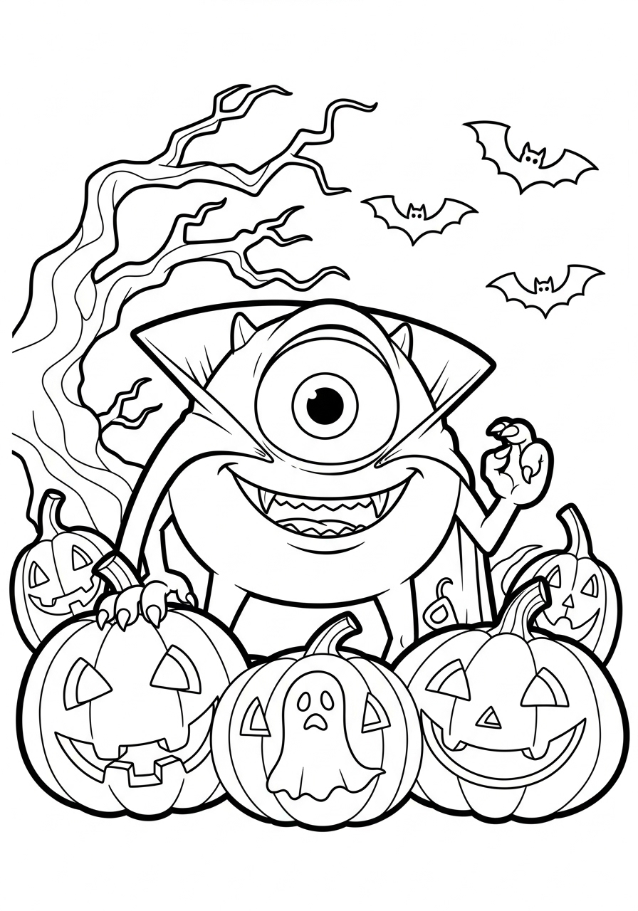 Mike Wazowski Coloring Pages 14 Mike Wazowski adult coloring pages