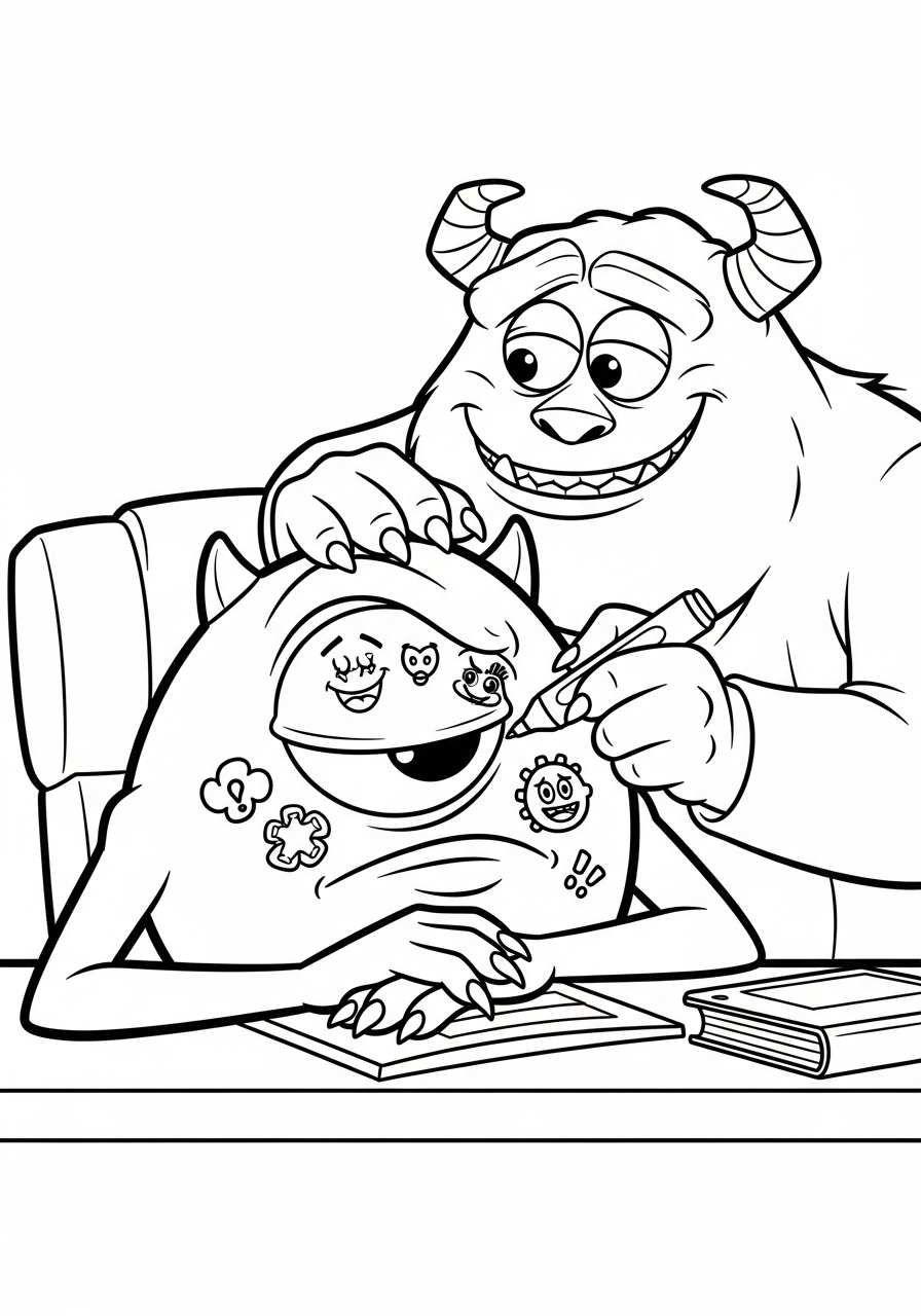 Mike Wazowski Coloring Pages 16 old-fashioned Mike Wazowski coloring pages