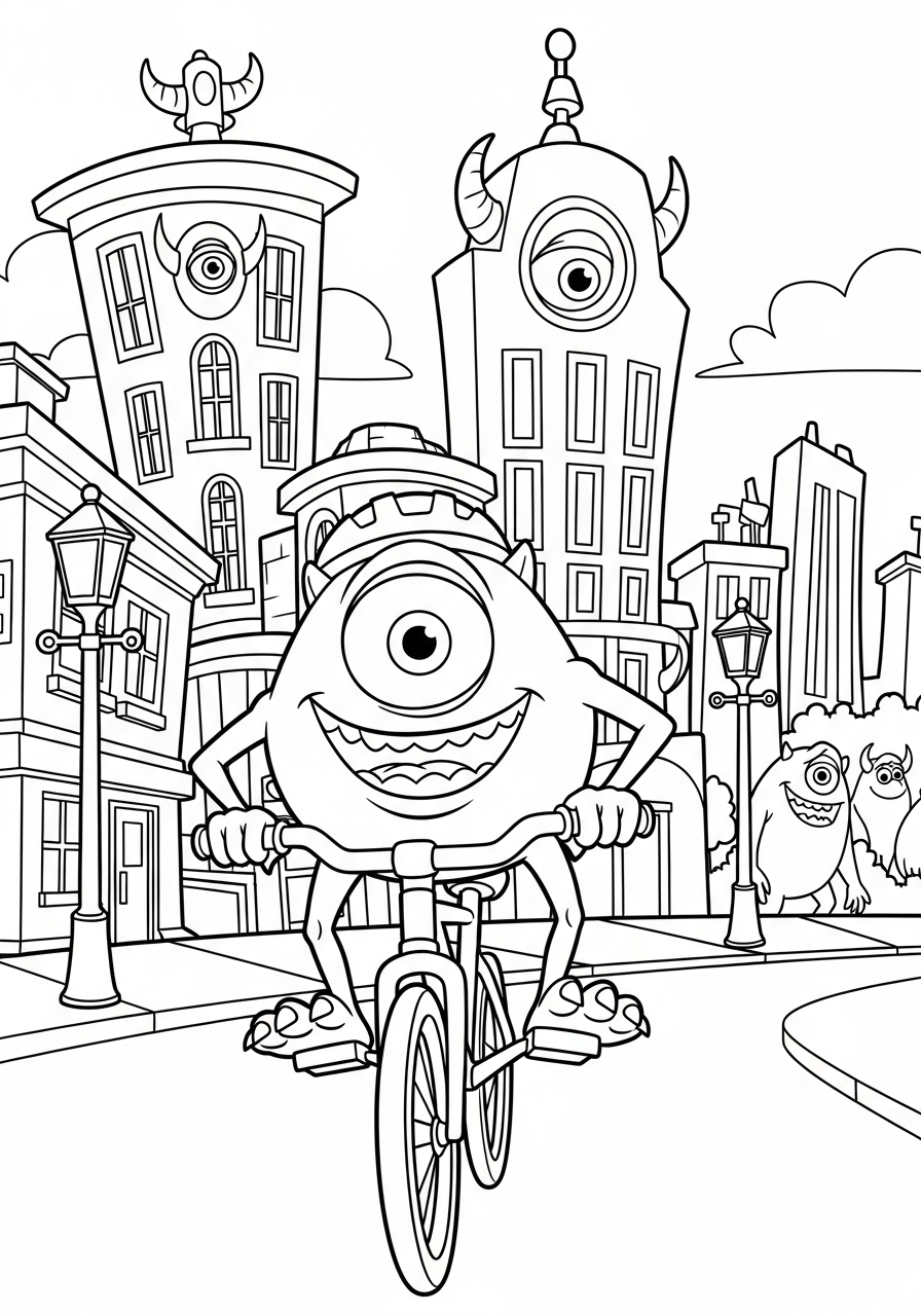 Mike Wazowski Coloring Pages 19 Mike Wazowski coloring pages for adults pdf