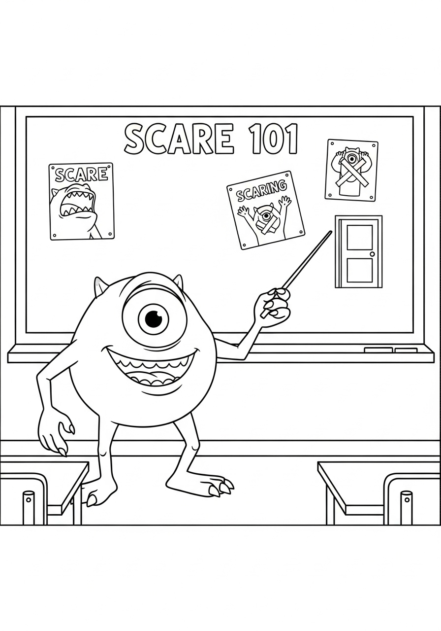 Mike Wazowski Coloring Pages 20 Mike Wazowski coloring pages easy