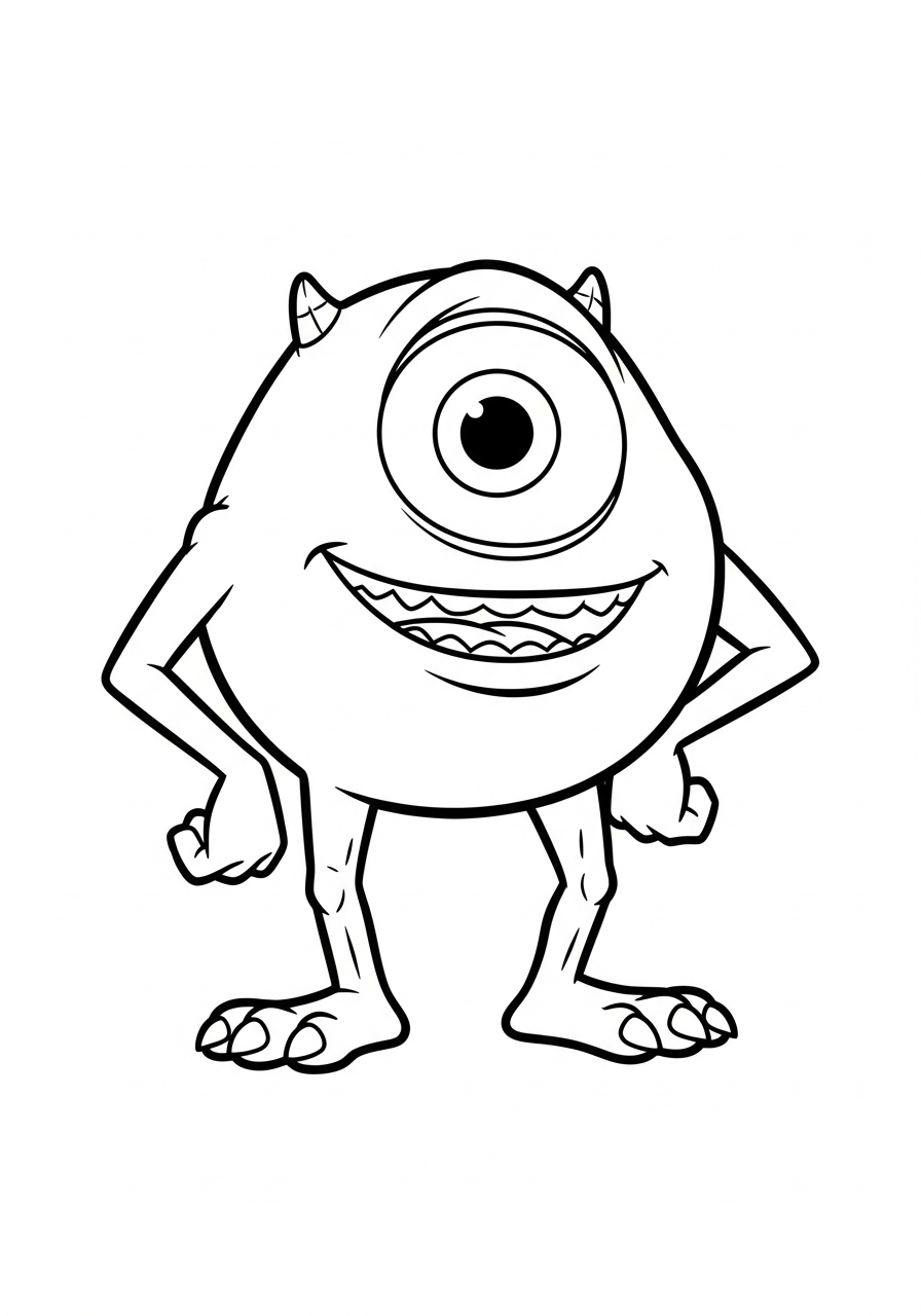 Mike Wazowski Coloring Pages 3 coloring Mike Wazowski pages