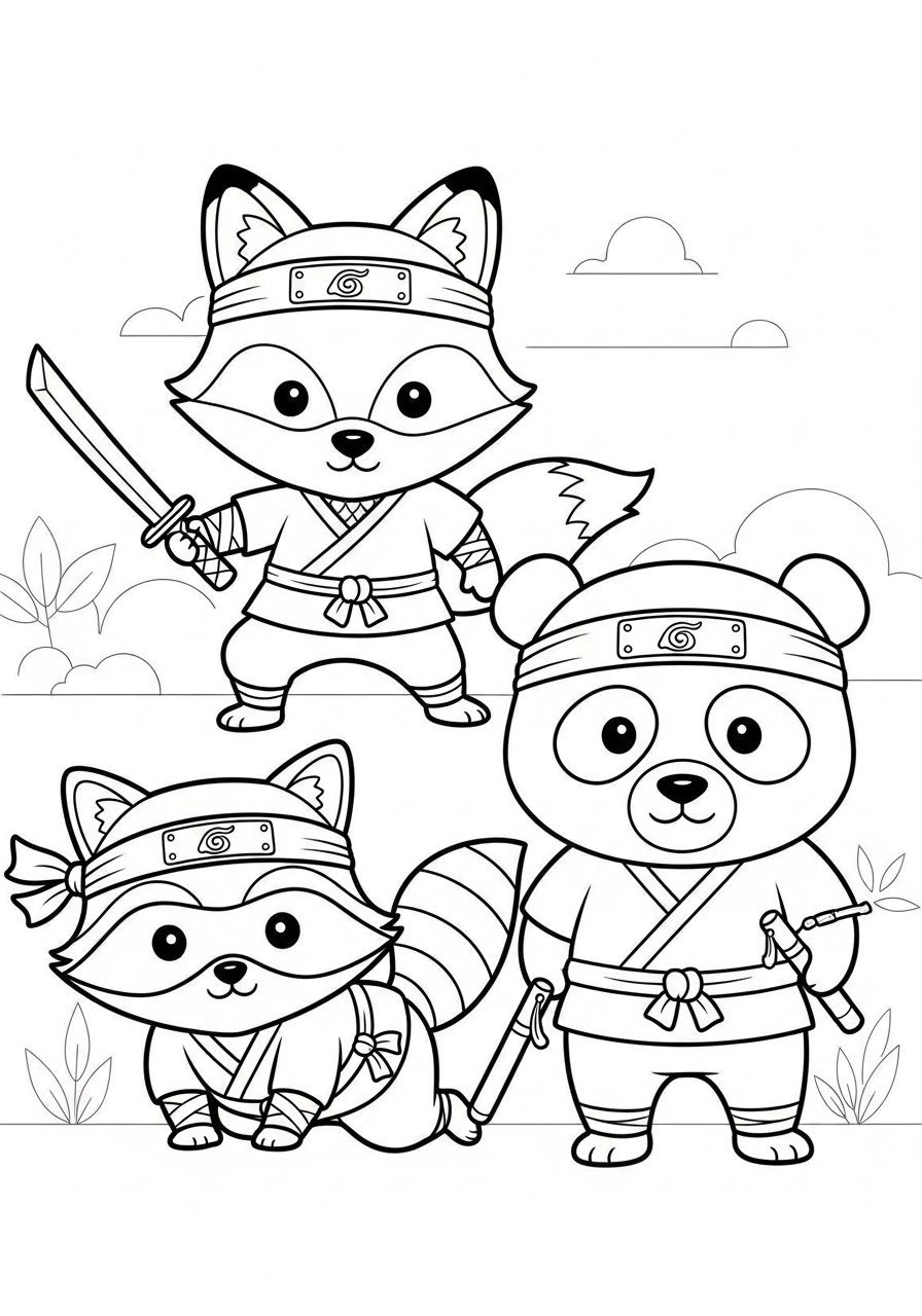 Ninja Coloring Pages 14 kawaii cute Ninja coloring pages