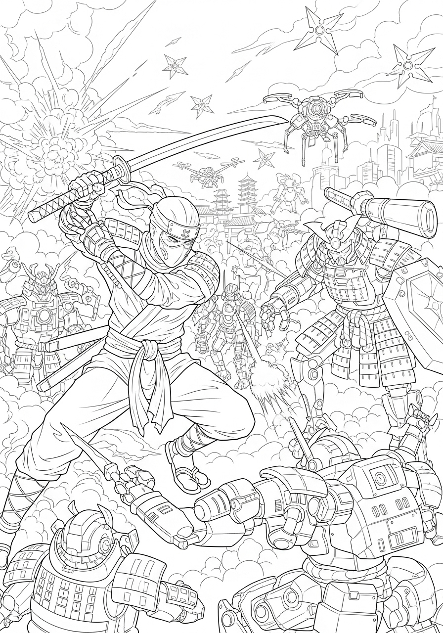 Ninja Coloring Pages 22 Ninja coloring pages for adults pdf 1