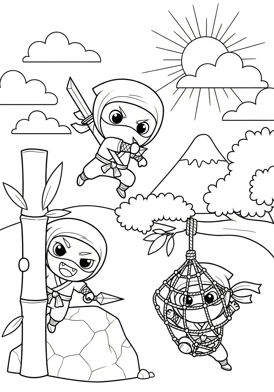 Ninja Coloring Pages 7 old-fashioned Ninja coloring pages