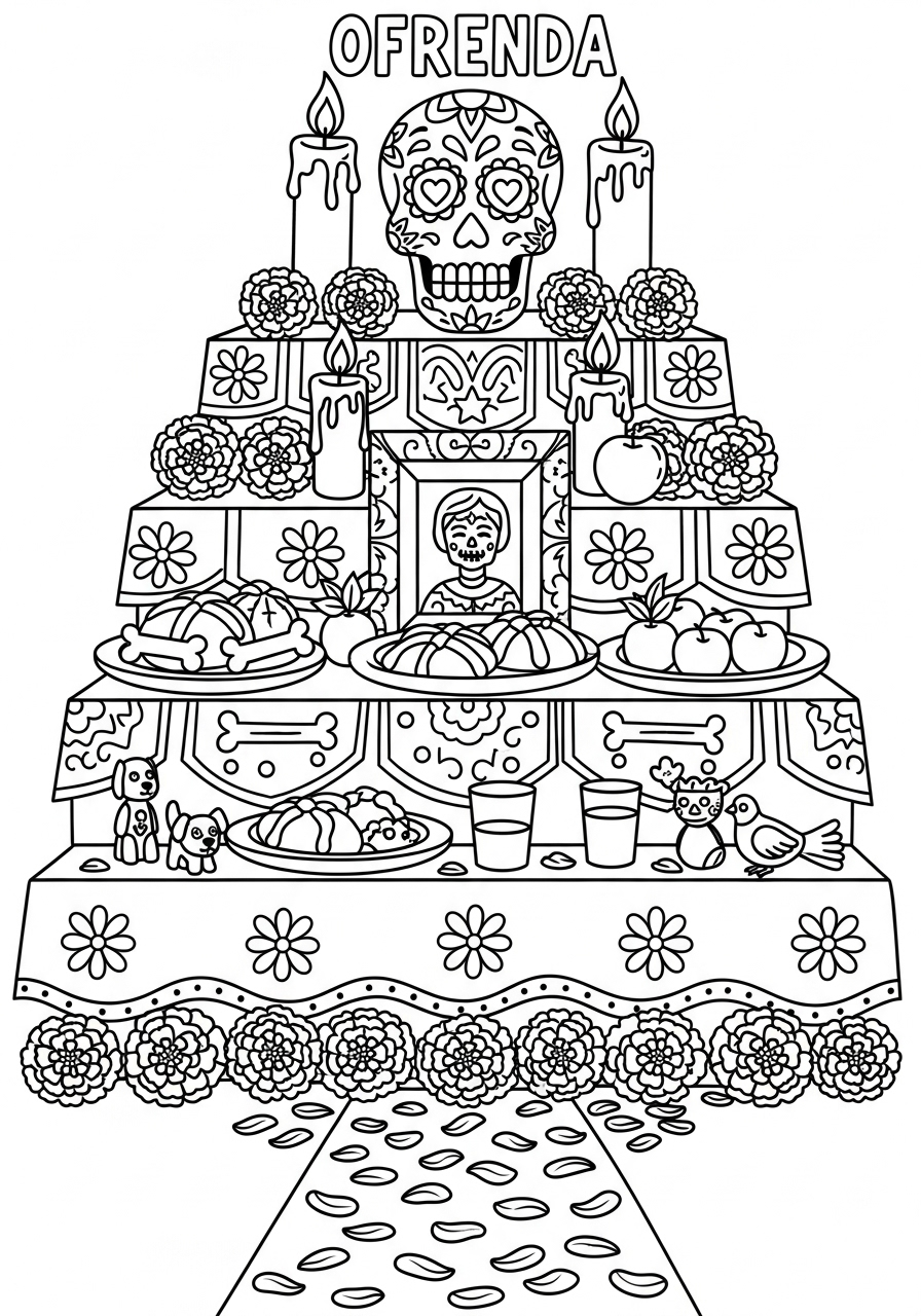 Ofrenda Coloring Pages 2 hard Ofrenda coloring pages