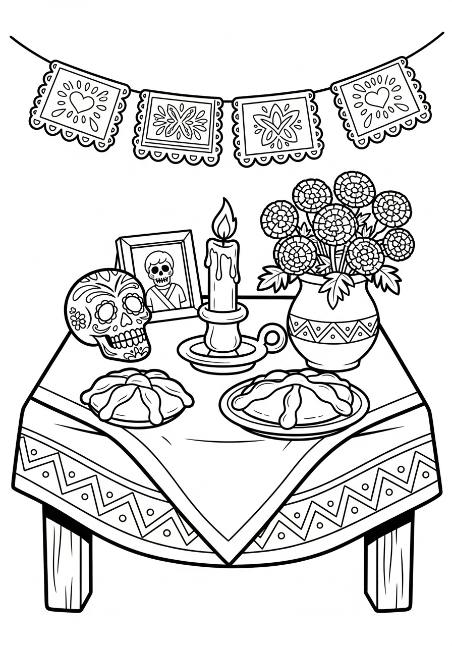 Ofrenda Coloring Pages 3 free Ofrenda coloring pages for adults