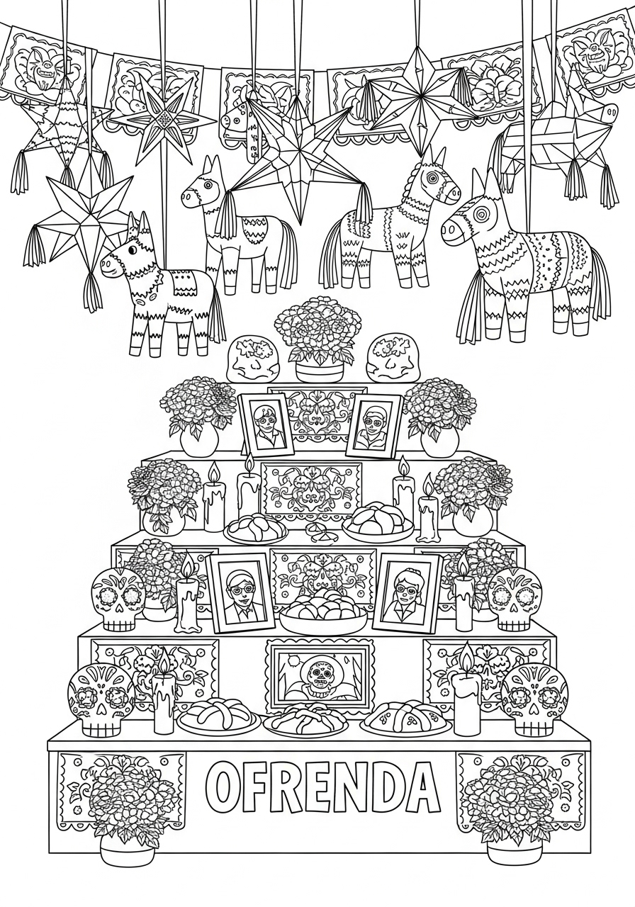 Ofrenda Coloring Pages 22 old-fashioned Ofrenda coloring pages