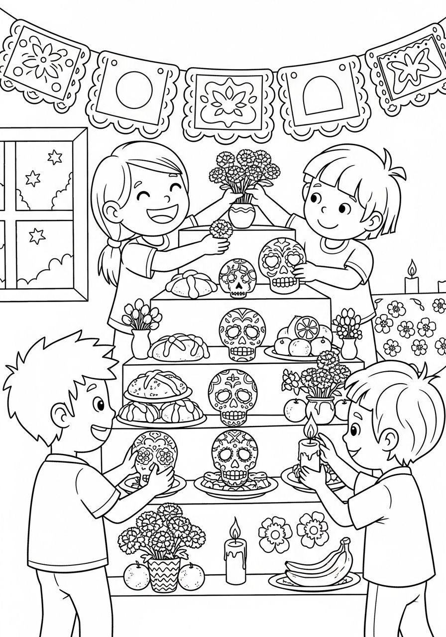 Ofrenda Coloring Pages 5 free adult Ofrenda coloring pages