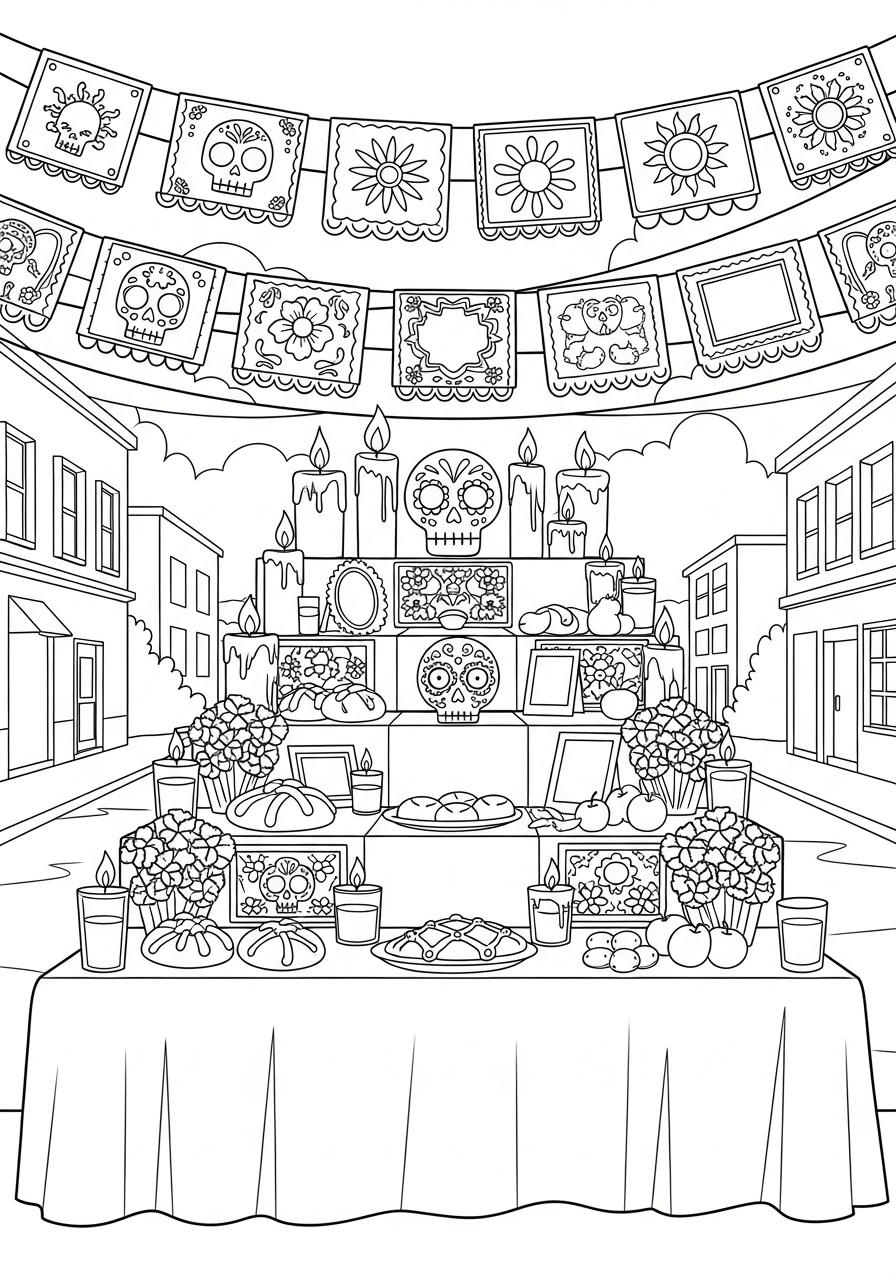 Ofrenda Coloring Pages 8 free adult Ofrenda coloring pages 1