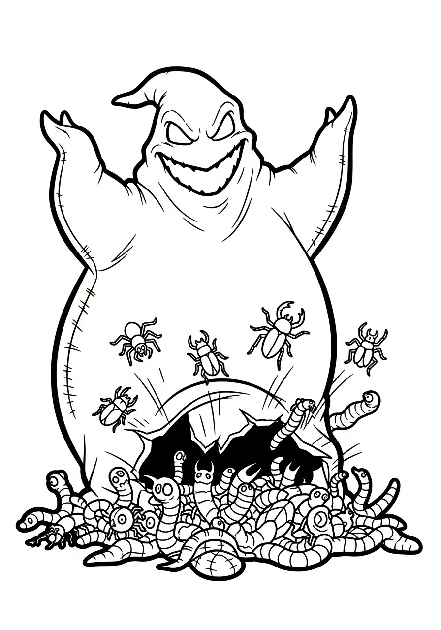 Oogie Boogie Coloring Pages 5 free printable Oogie Boogie coloring pages for adults