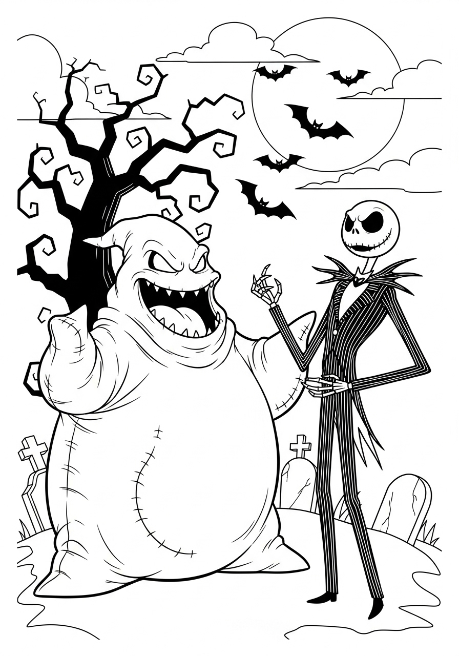 Oogie Boogie Coloring Pages 8 free Oogie Boogie coloring pages for adults