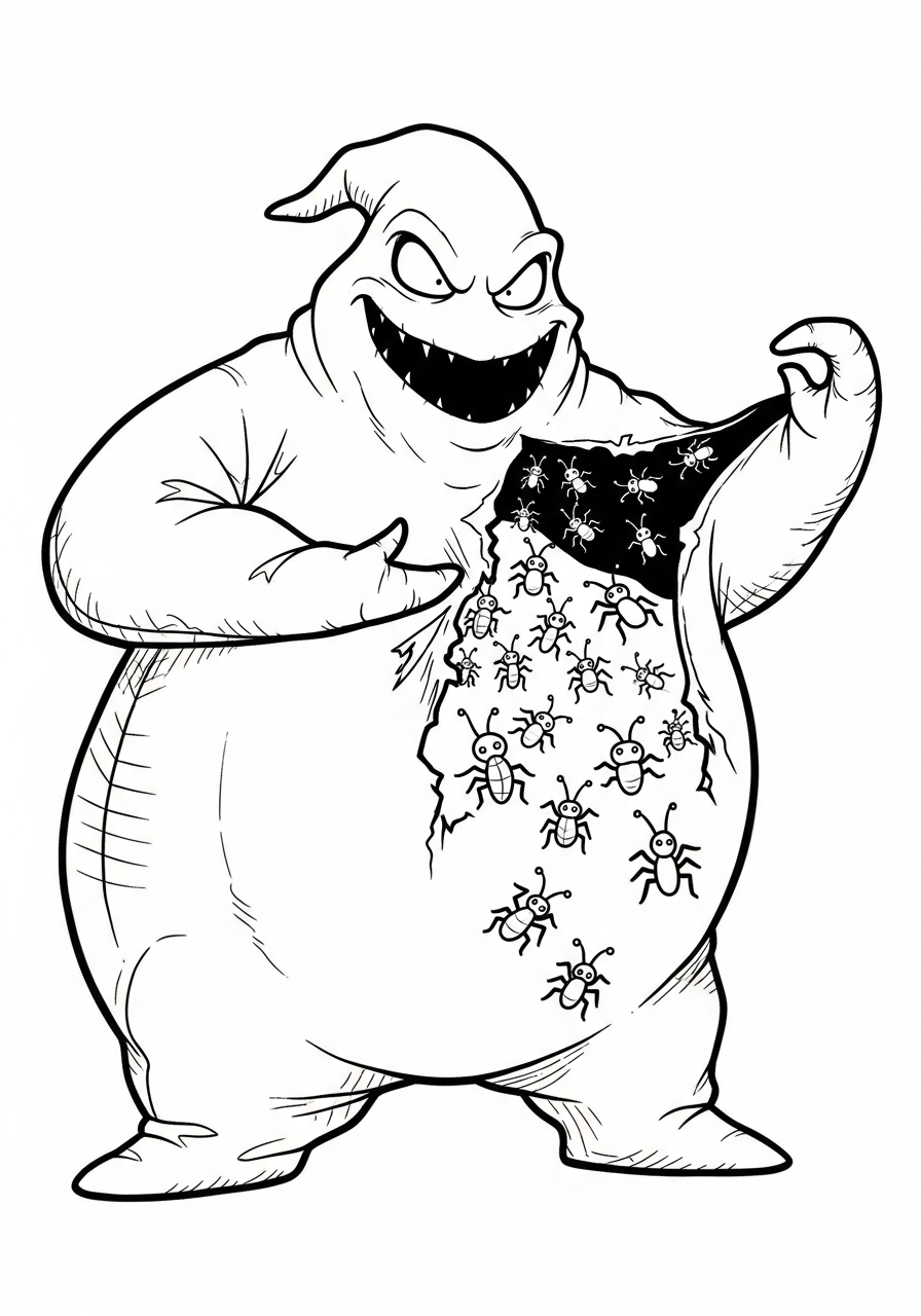 Oogie Boogie Coloring Pages 10 coloring pages for kids Oogie Boogie