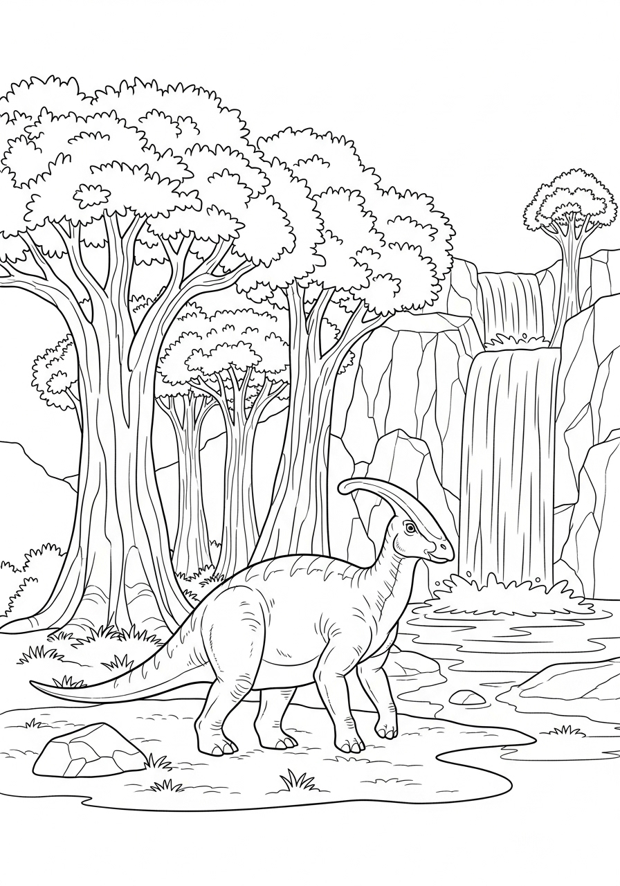 Parasaurolophus Coloring Pages 18 free printable Parasaurolophus coloring pages 1