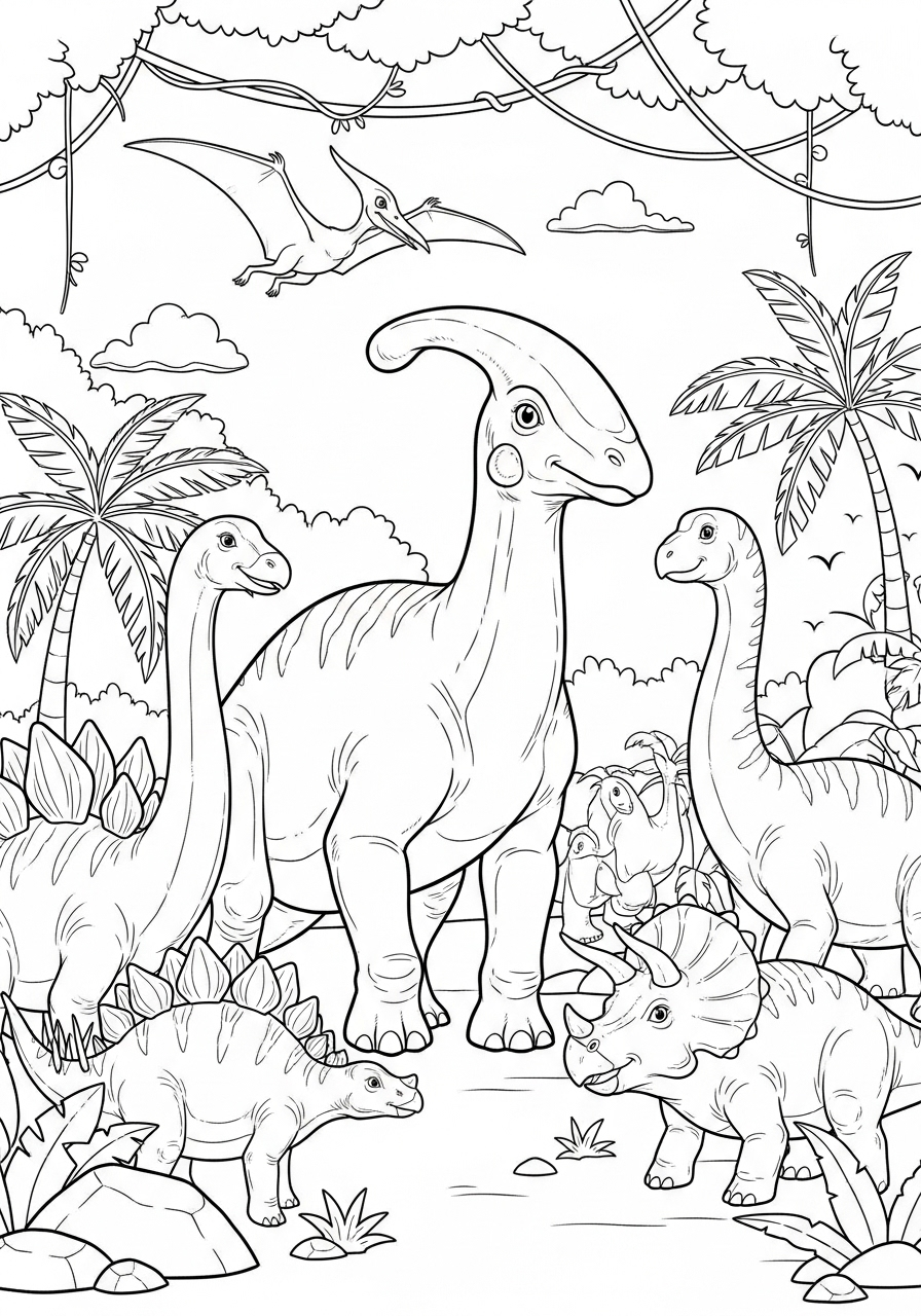 Parasaurolophus Coloring Pages 19 Parasaurolophus coloring pages for adults pdf 1