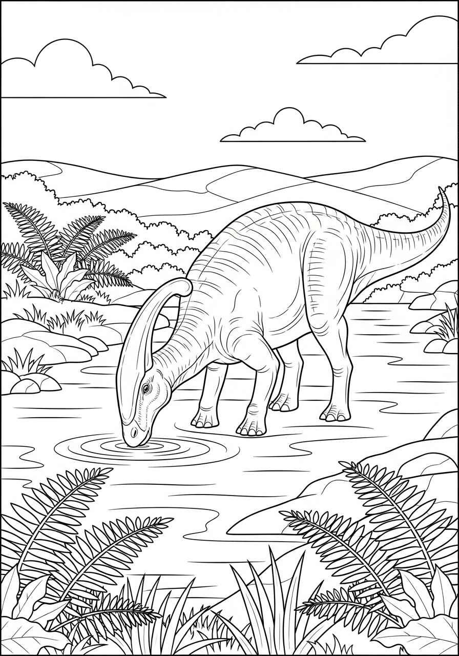 Parasaurolophus Coloring Pages 5 Parasaurolophus coloring pages for adults pdf