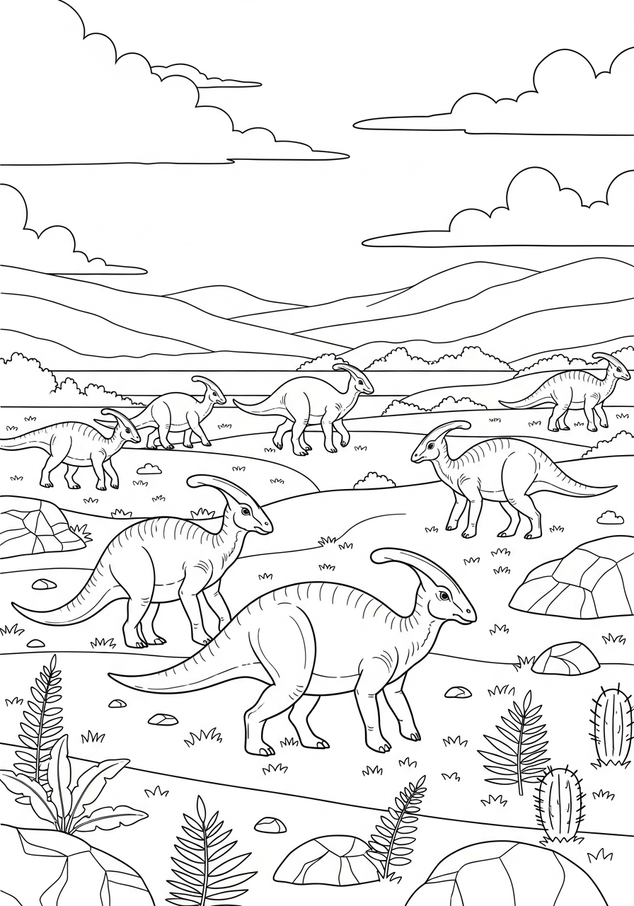 Parasaurolophus Coloring Pages 7 preschool Parasaurolophus coloring pages