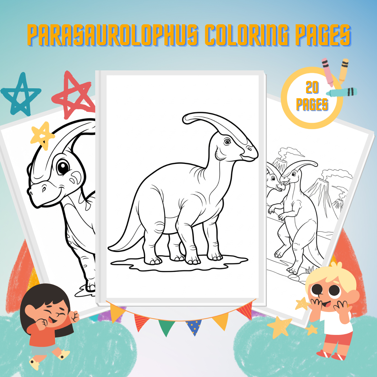 Parasaurolophus Coloring Pages thumbnail