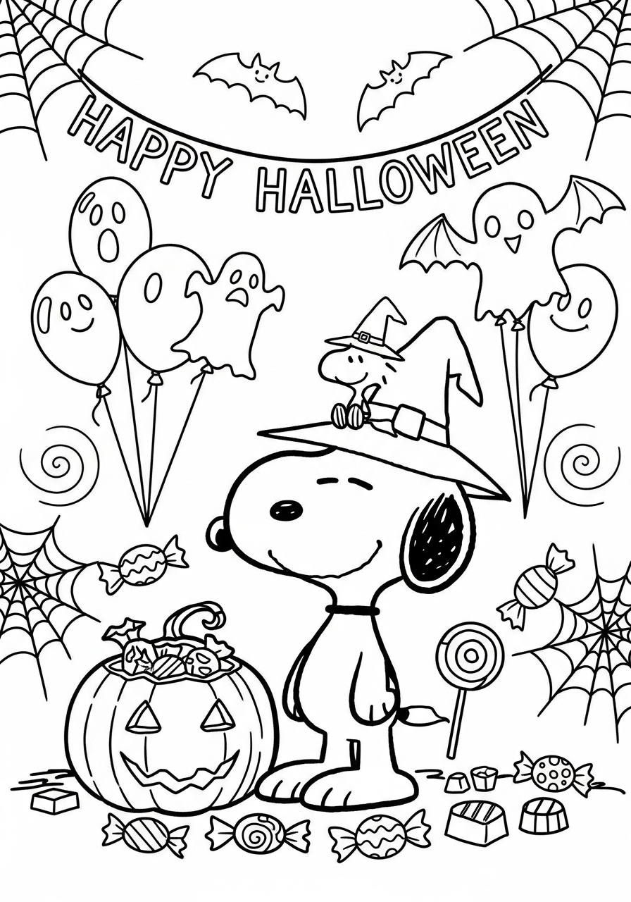 Snoopy Halloween Coloring Pages 12 Snoopy Halloween coloring pages for adults easy