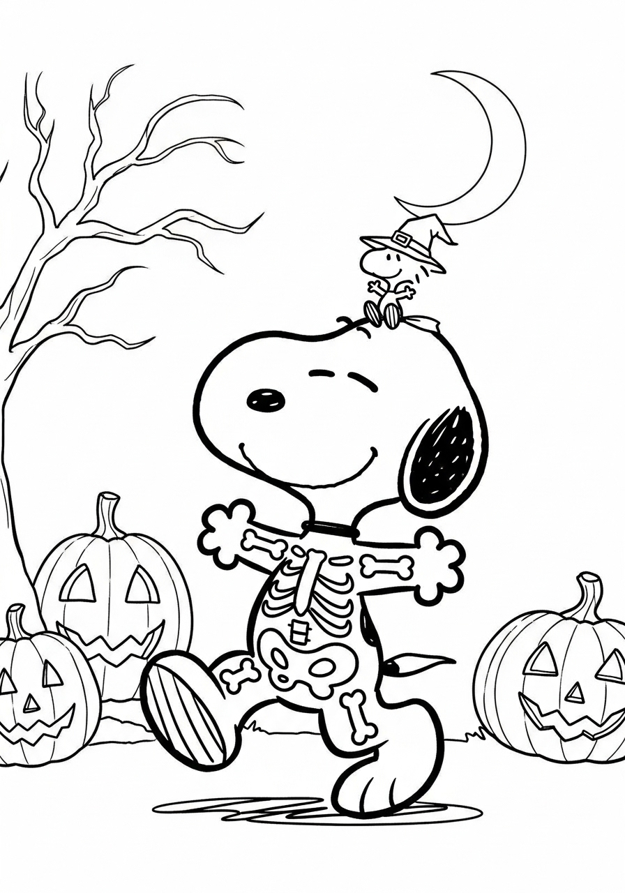 Snoopy Halloween Coloring Pages 13 Snoopy Halloween coloring pages for kids